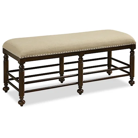 Upholstered Bed Bench with Contrast Welting